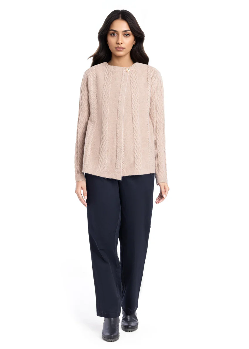 Beige-Cardigan Full Sleeves Sweater (25Y-013-67)
