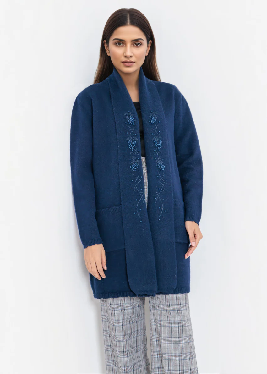 Navy-Cardigan Full Sleeves Sweater (25Y-127-67)