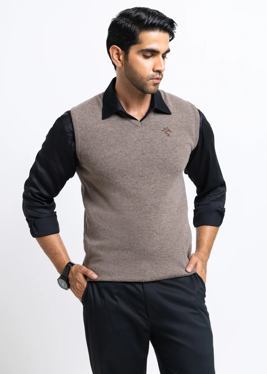 Wd-Smoke-V-Neck Sando Sweater (651-14)
