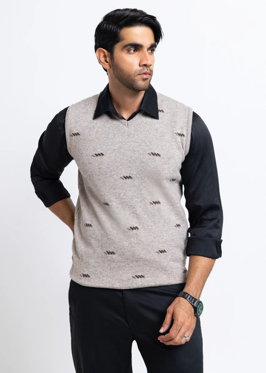 String-V-Neck Sando Sweater (655-14)