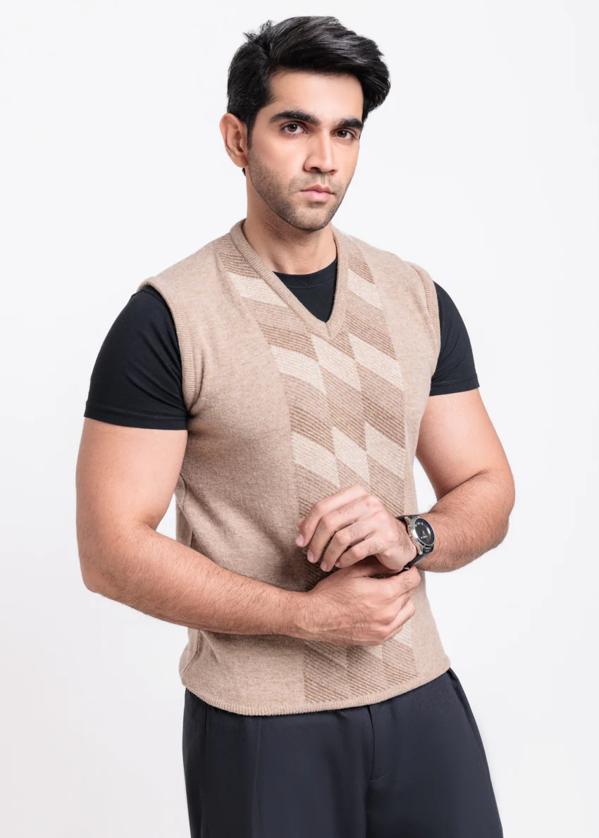 Mushroom-V-Neck Sando Sweater (670-14)