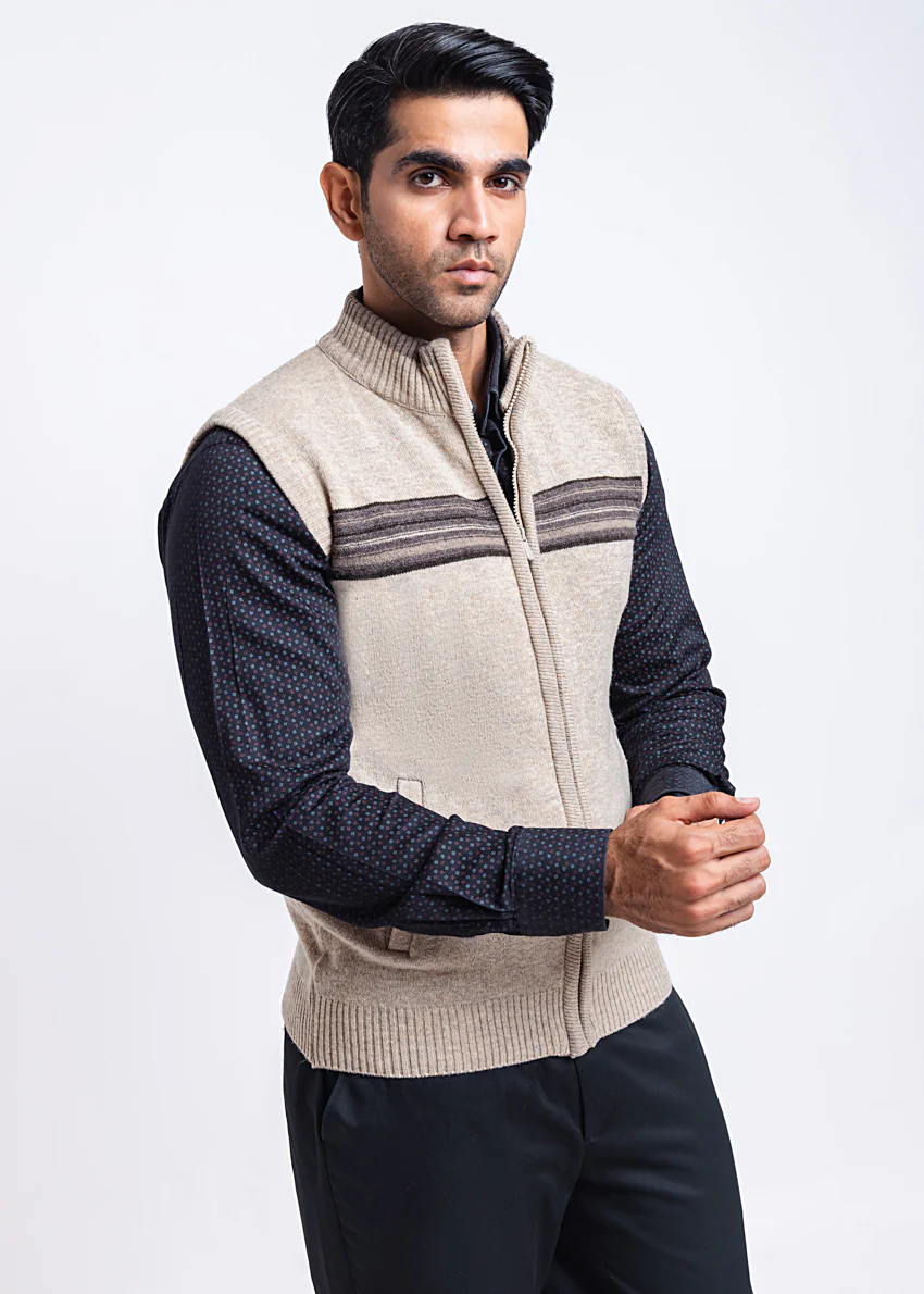 N-Stone-Turtle Neck Zipper Sando Sweater (786-14)