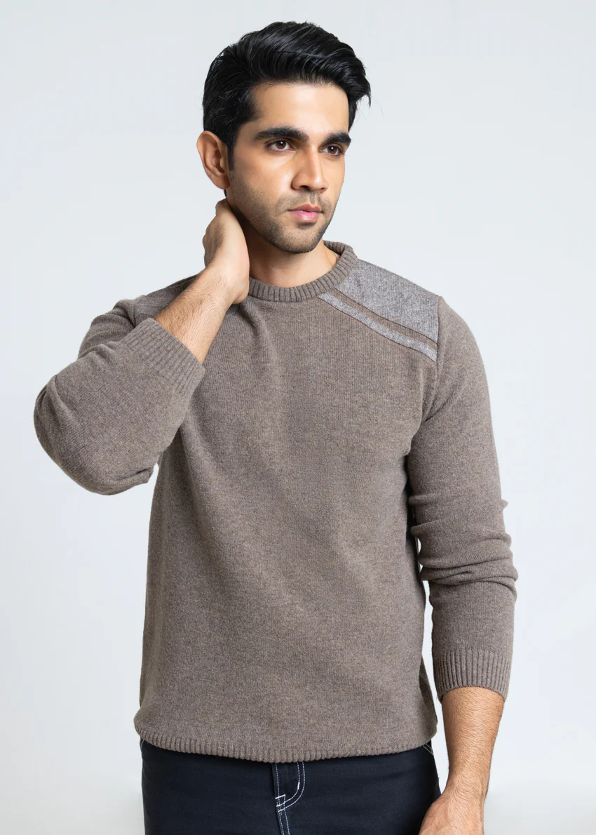 Wd-Smoke-Crew Neck Full Sleeves Sweater (857-14)