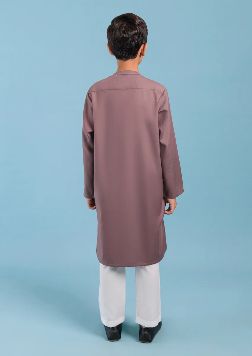 Maroon-Blended-Kurta - (B25KU1002) - Image 2