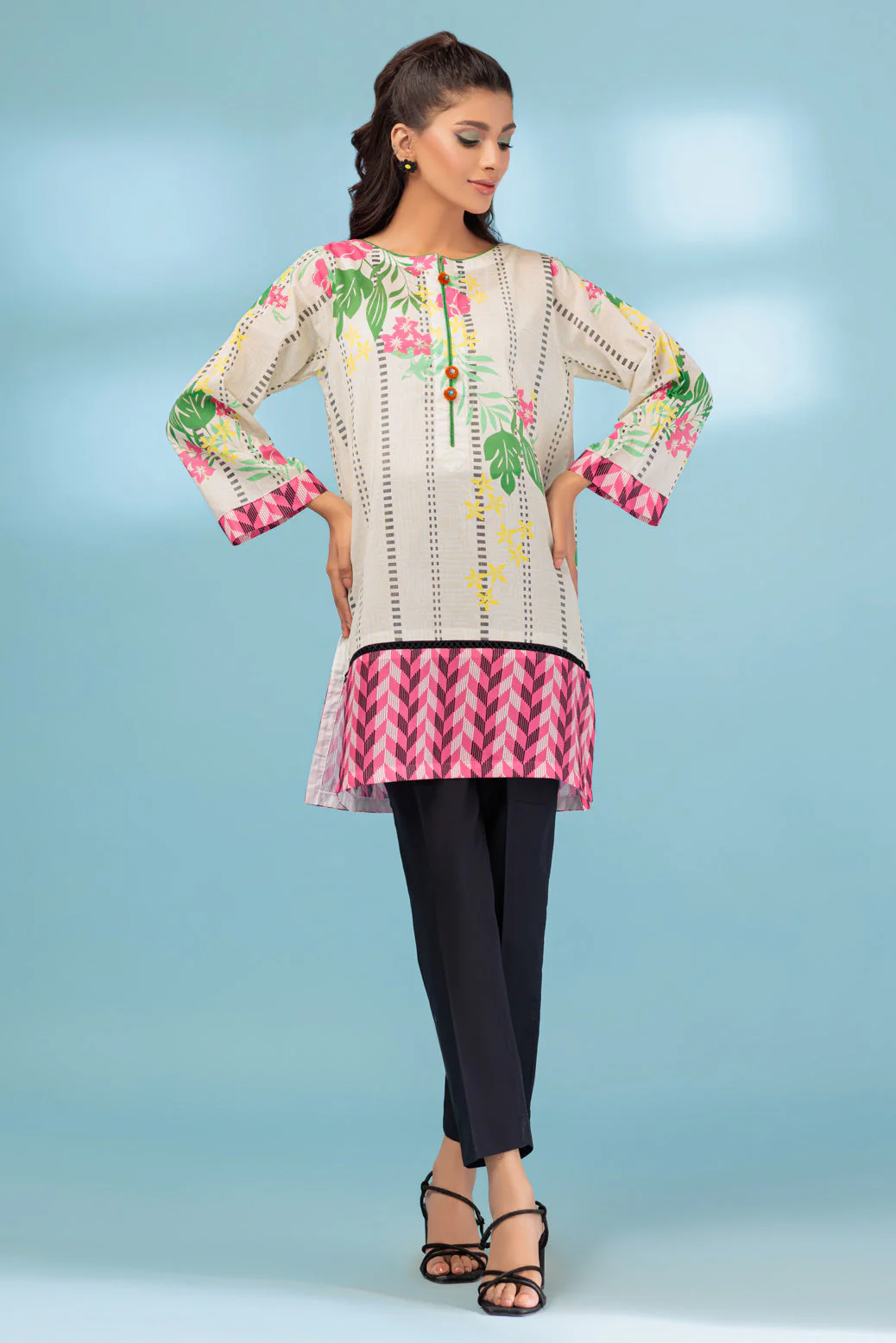 BEIGE-LAWN-1 PIECE (BRAK231P03)
