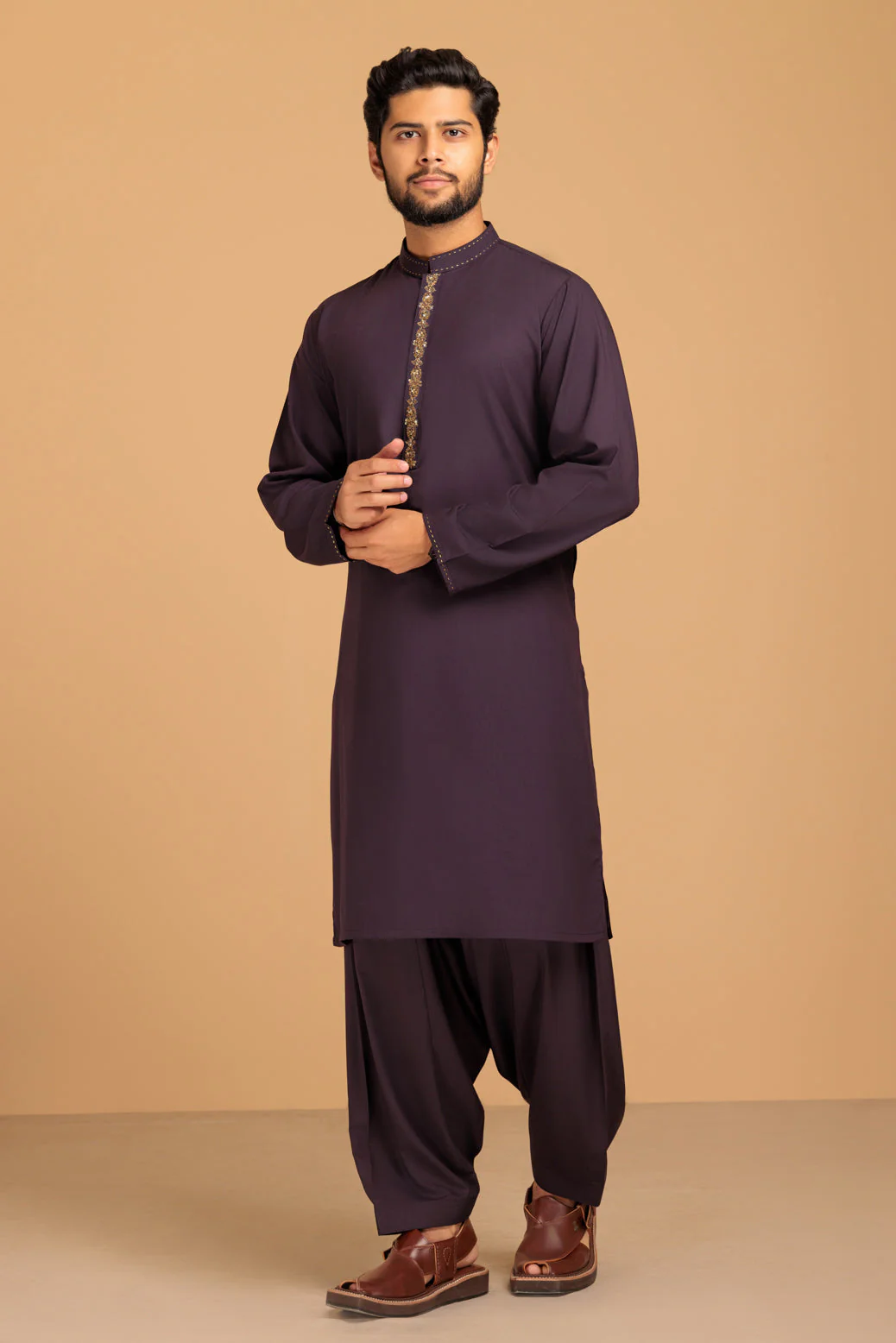 C-GRAPE-BLENDED-KURTA SHALWAR- (KSRS23-086)