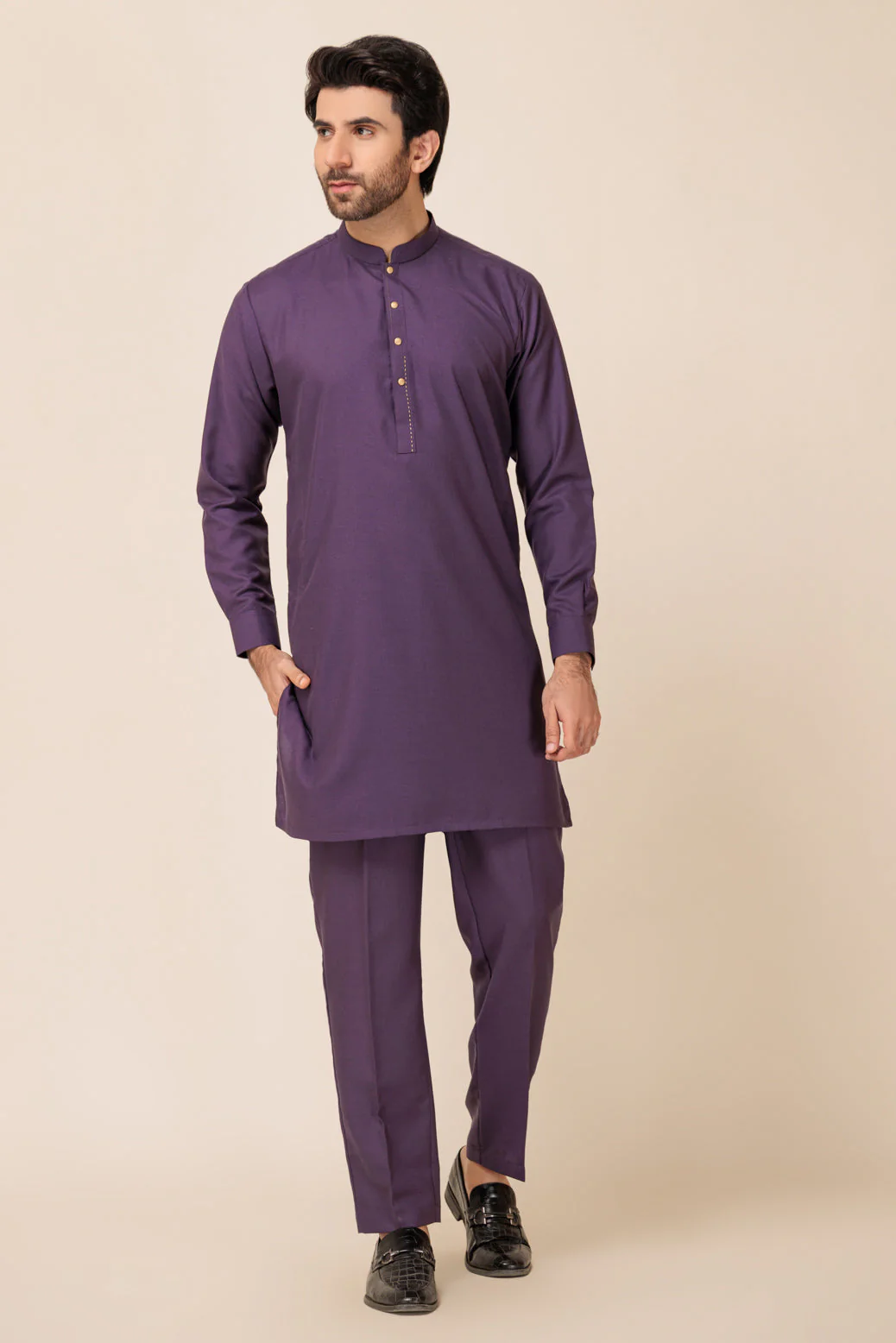 GRAPE-BLENDED-KURTA SHALWAR - (KSW23-015)