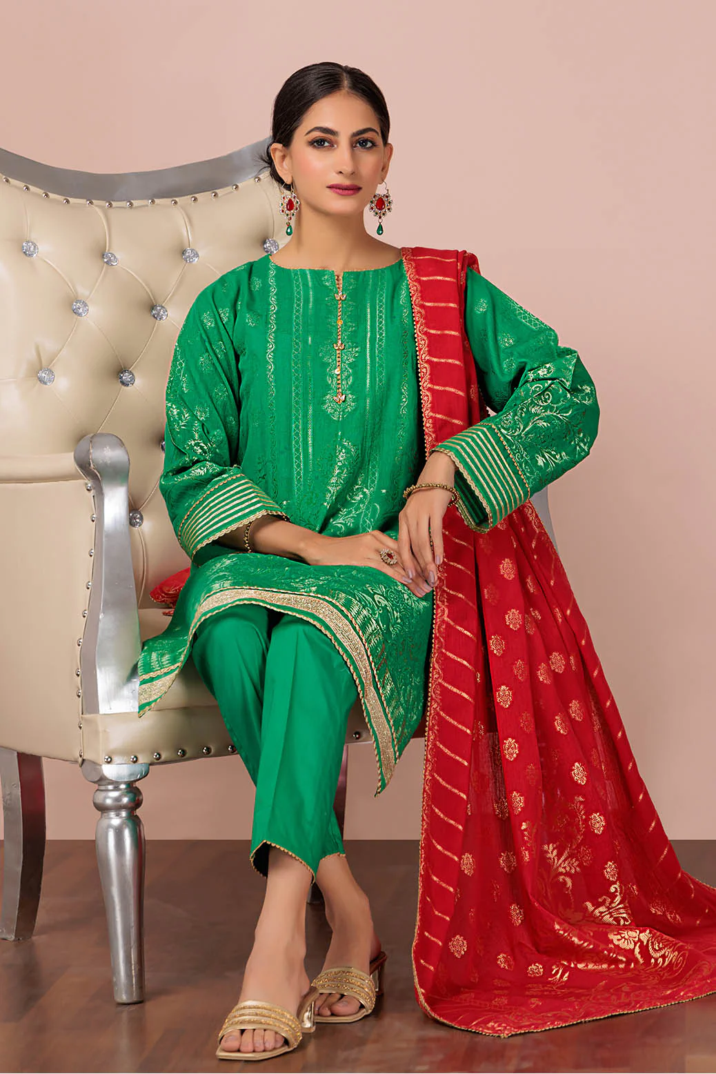 GREEN-JACQUARD-3 PIECE (HBN233P31)