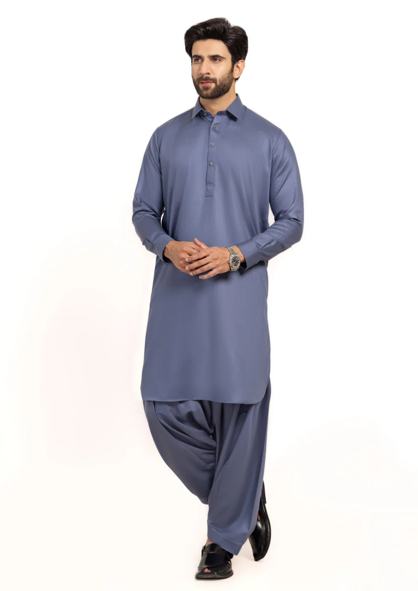 M-GREY-BLENDED-SHALWAR SUIT - (GSSW24-026)