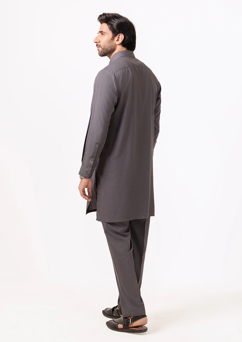 Charcoal-Blended-Kurta Trouser - (M25KPS2037) - Image 2