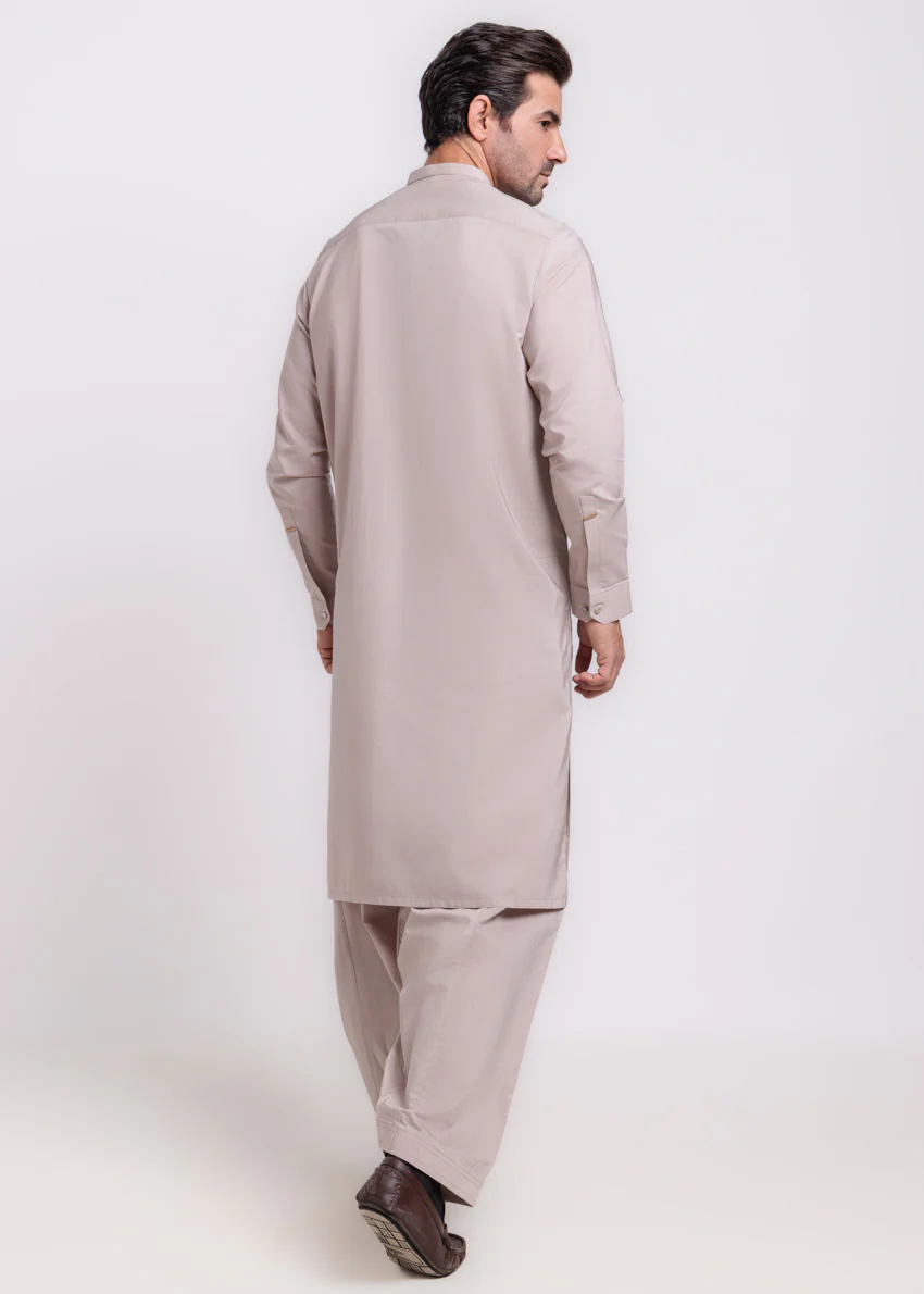 Beige-Cotton-Kurta Shalwar - (M25KSS1002) - Image 2