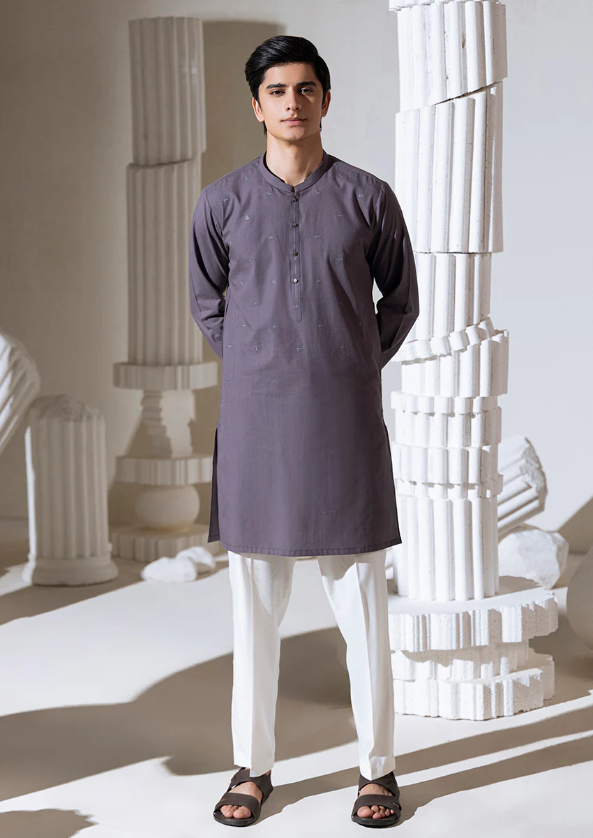 Purple-Cotton Fancy-Kurta - (M25KUE1040)