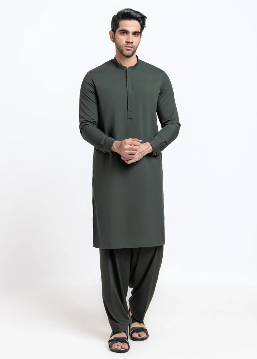 O-Green-Blended-Shalwar Suit - (M25SSE2041)
