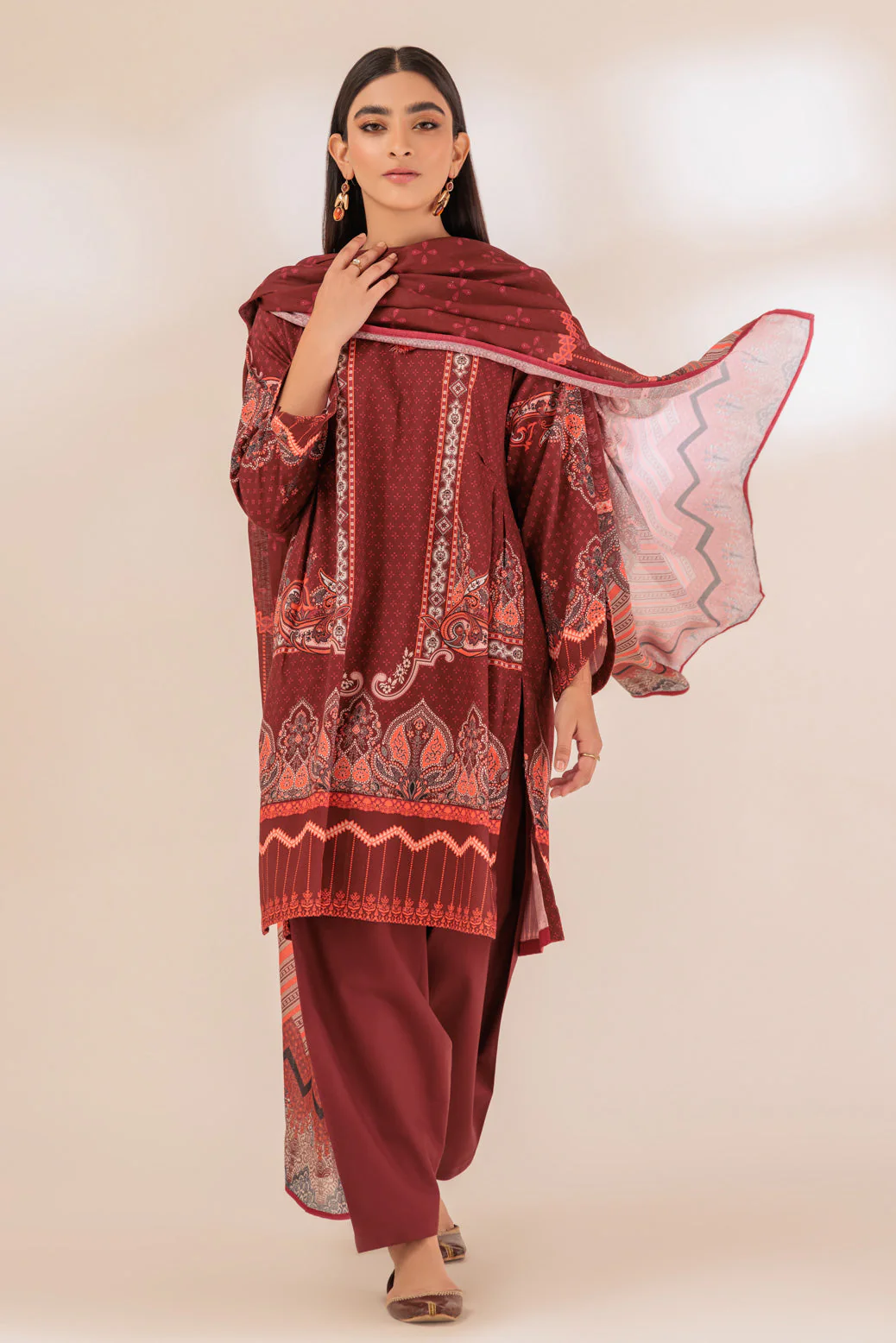 MAROON-CORDUROY-3 PIECE (PWS6233P20)