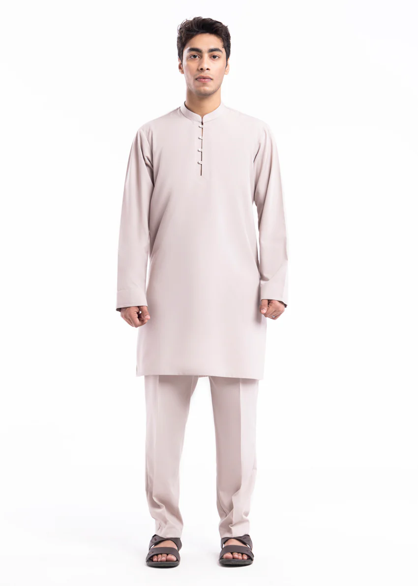 Taupe-Blended-Kurta Trouser - (MP2PBBW25BM10N17)