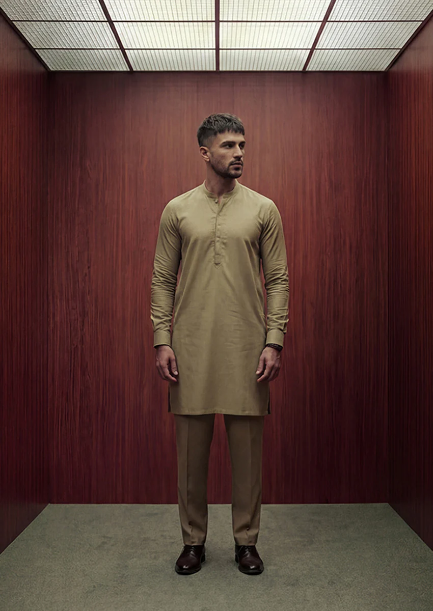 L-Olive-Cotton-Shalwar Suit - (MP2PBBW25BM10N18)