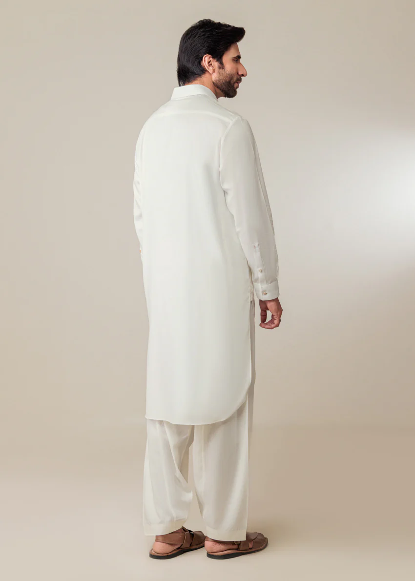 O-White-Cotton-Shalwar Suit - (MP2PSBW25ADN11) - Image 2