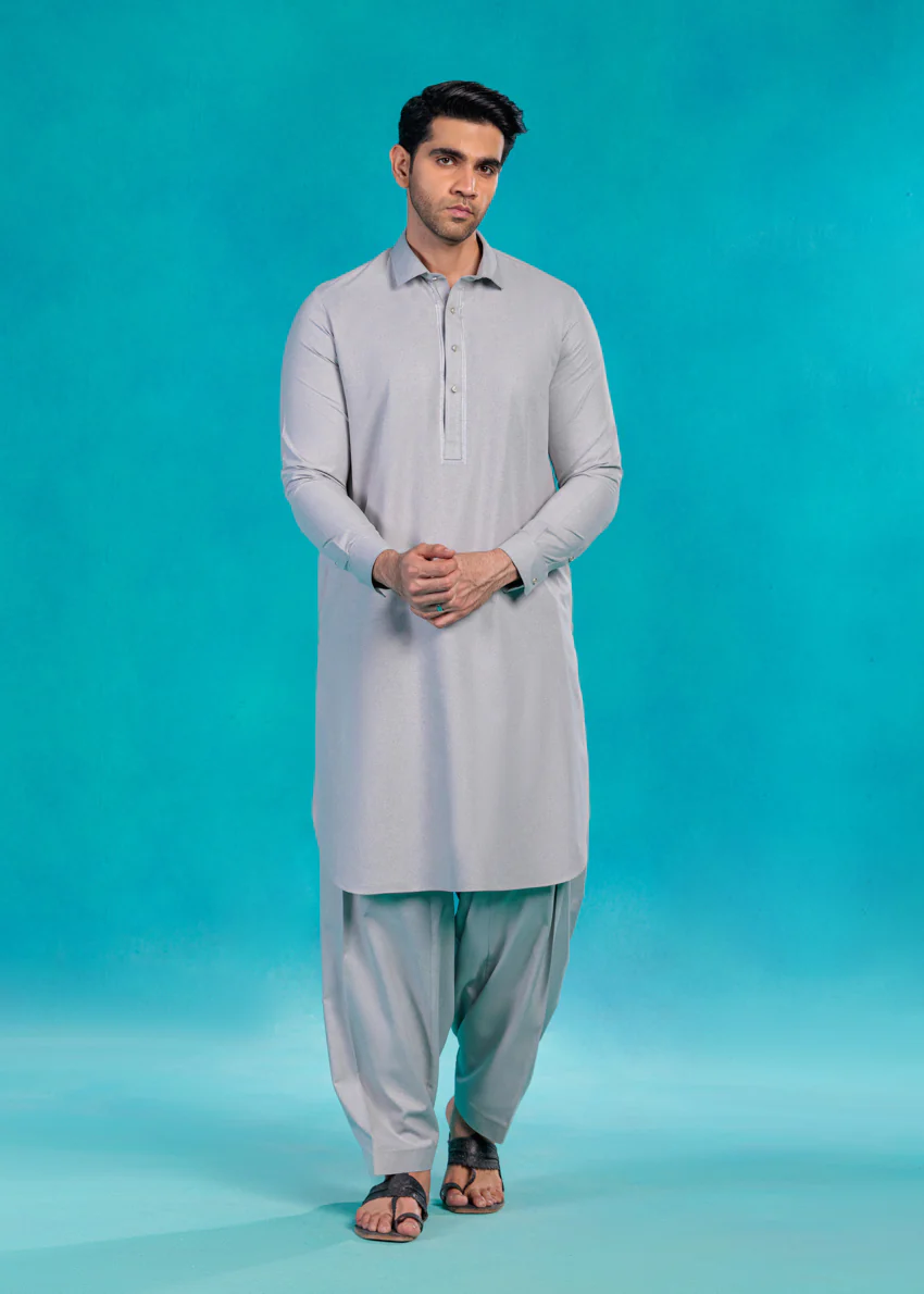 L-Grey-Blended-Shalwar Suit - (MP2PSBW25BM11D7)