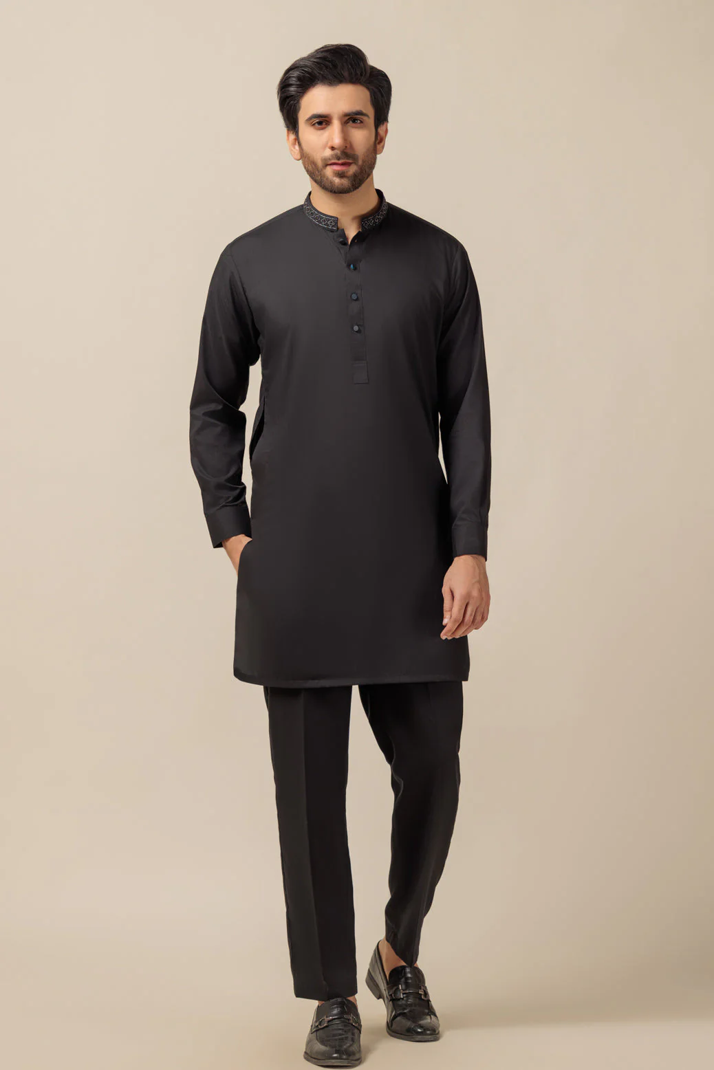 NOIR-BLENDED-KURTA PAJAMA TROUSER - (KSW23-007)