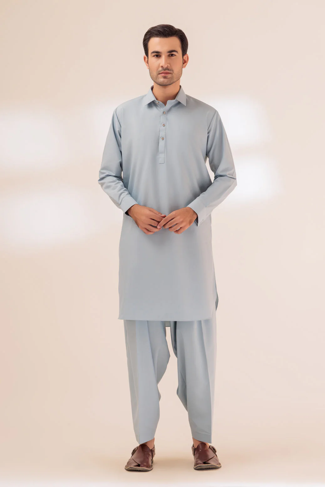 P-BLUE-BLENDED-SHALWAR SUIT - (GSSW23-040)