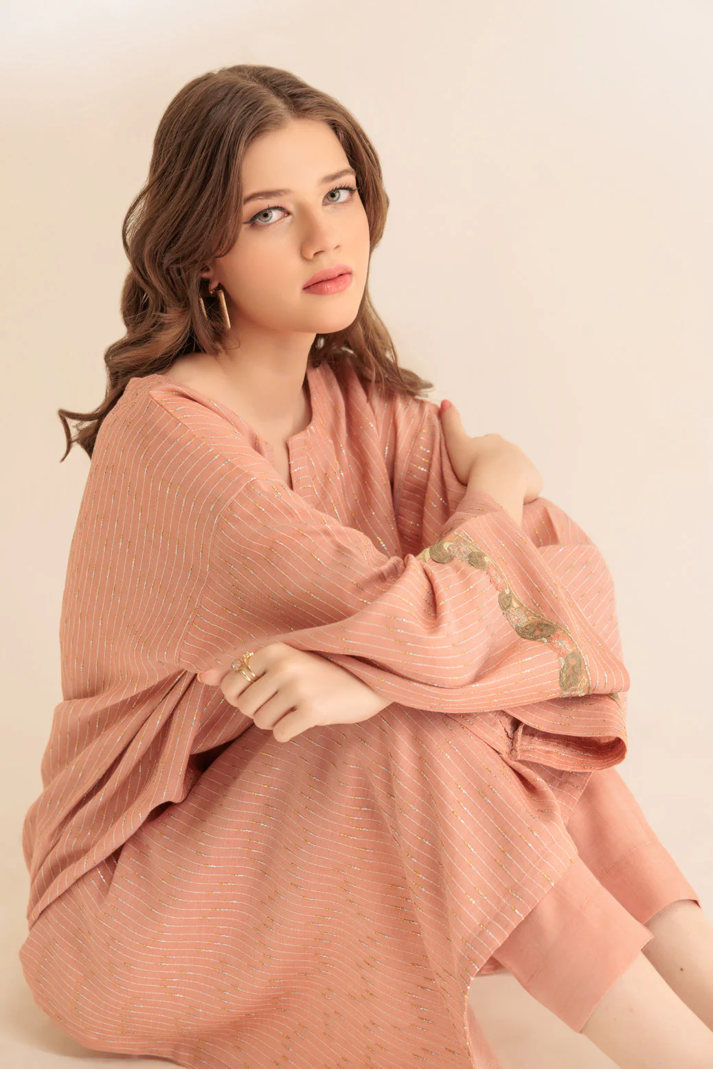 PEACH-YARN DYED-2 PIECE (SS6242P07)