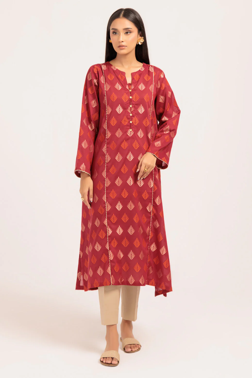 RED-JACQUARD-1 PIECE (PWS2241P06)