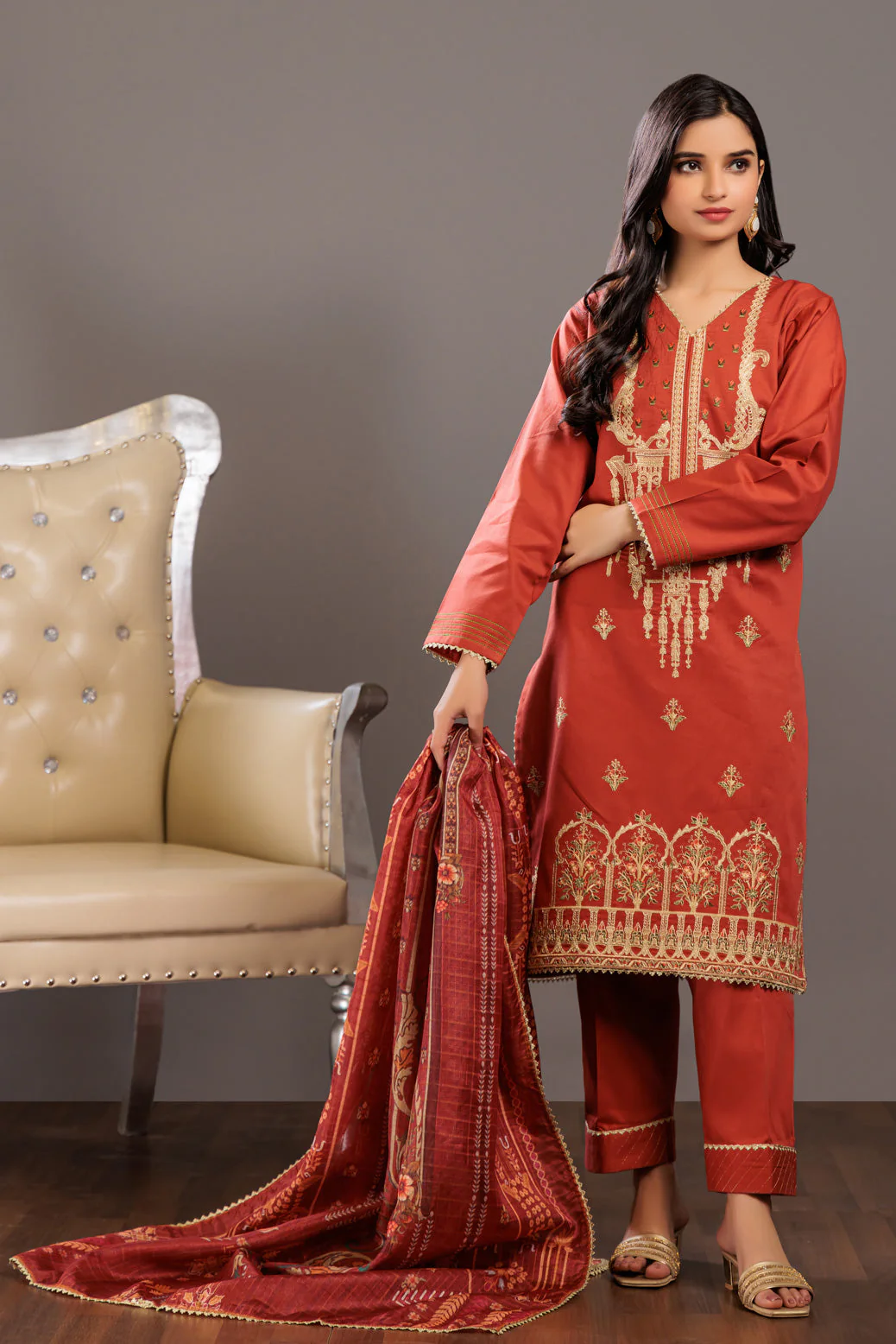 RUST-CORDUROY-3 PIECE (HR3W223P06)