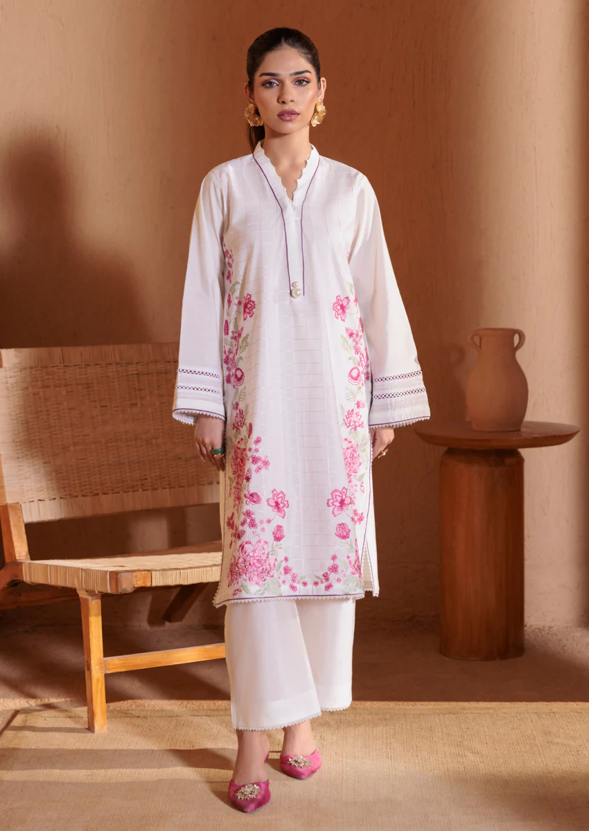 White-Cotton Silk-2 Piece (W25SE2014)