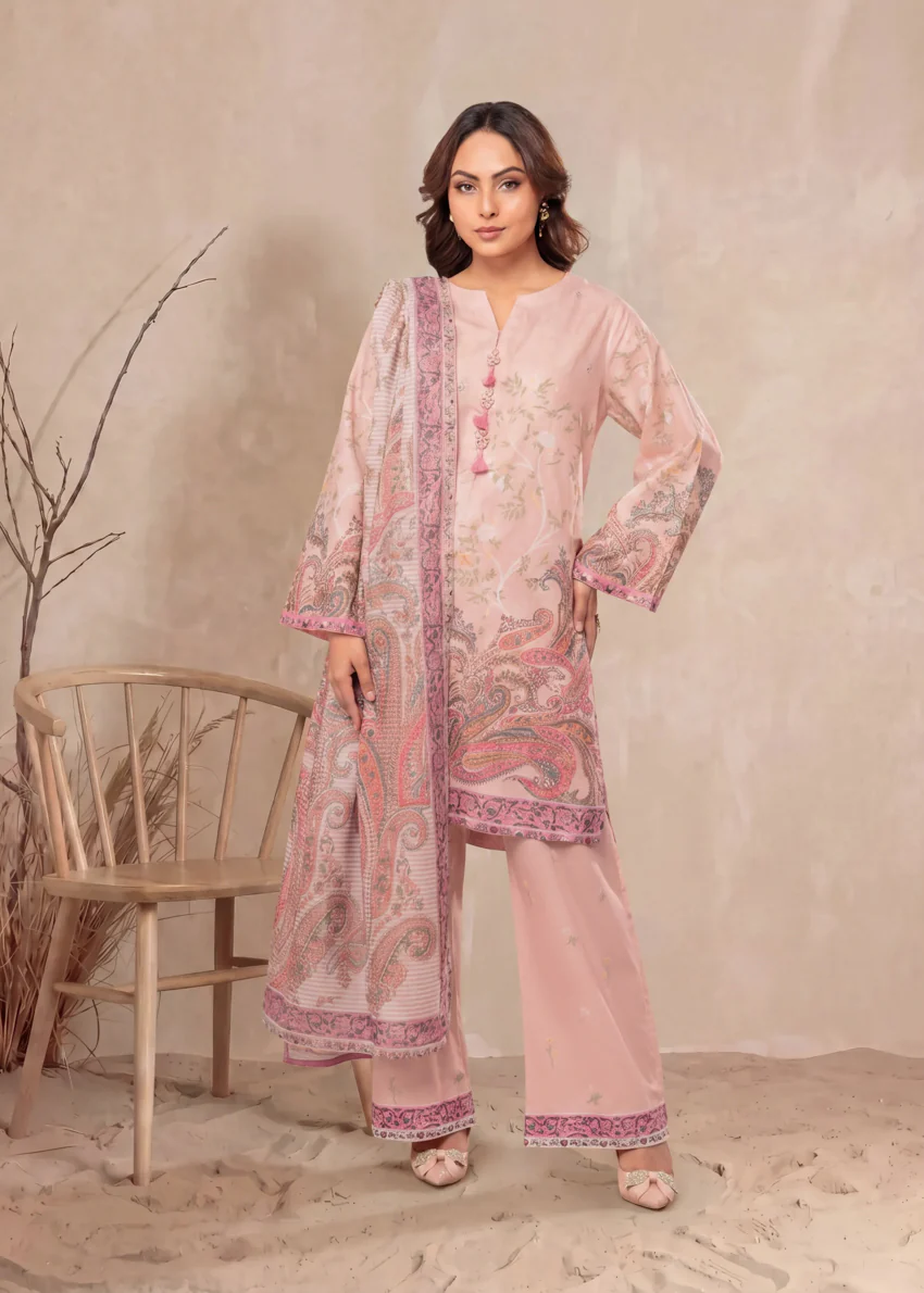 Coral-Self-Jacquard-3 Piece (WP3PPBW25B11D25) - Image 3