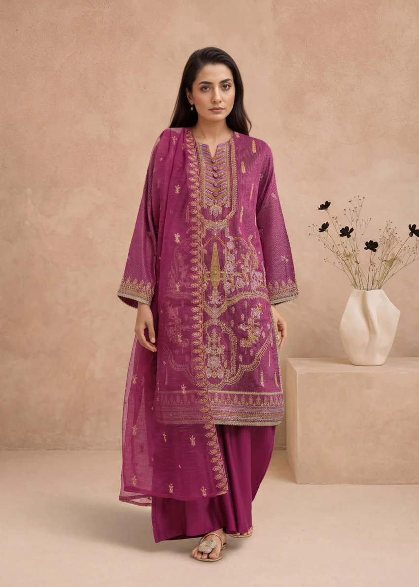 Pink-Zari-Line-3 Piece (WP3PSLW25L11D7) - Image 4