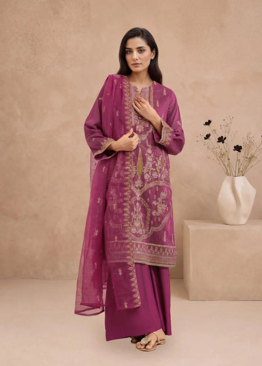 Pink-Zari-Line-3 Piece (WP3PSLW25L11D7) - Image 6