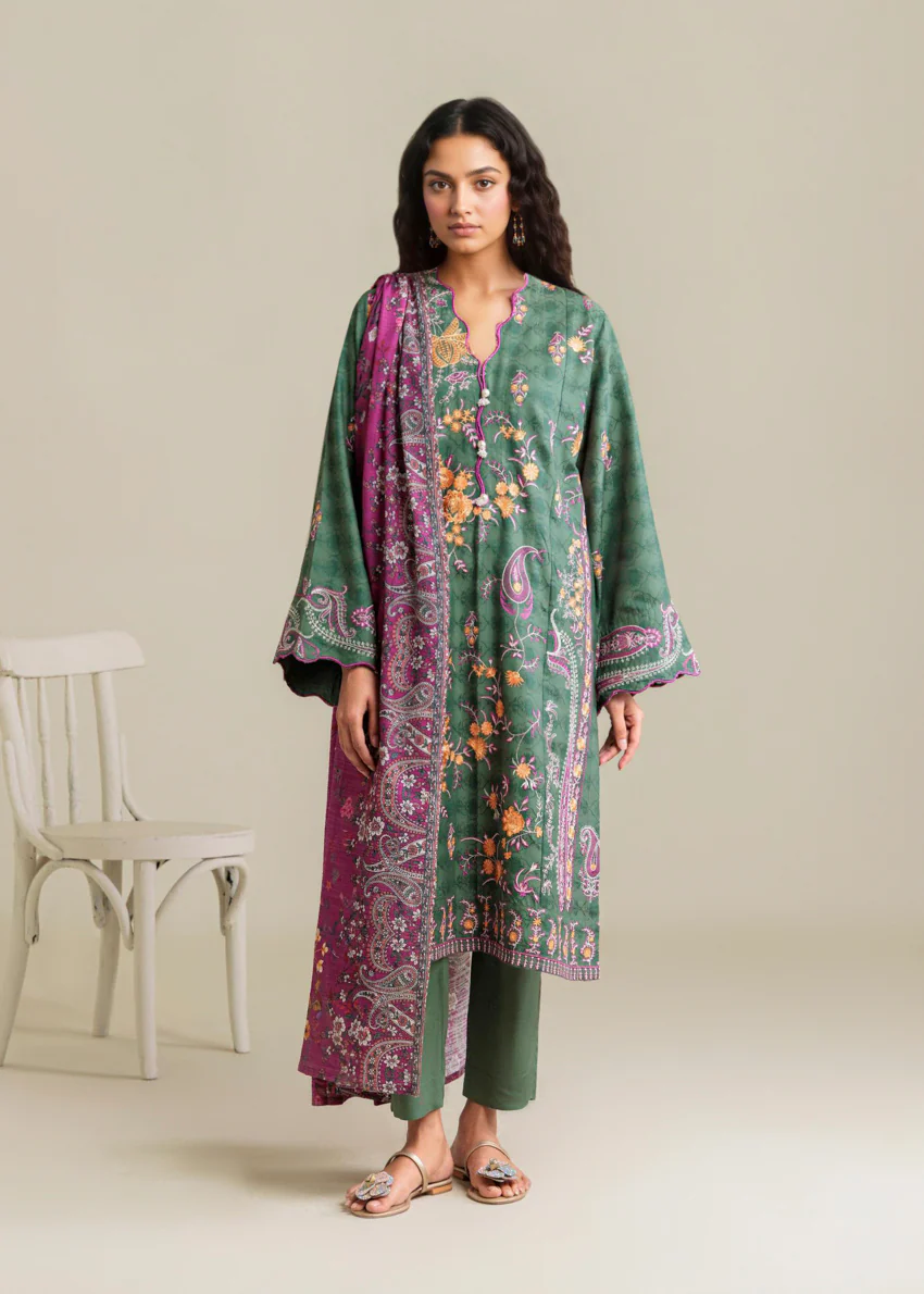 Green-Self-Jacquard-3 Piece (WP3PSSW25S9O13) - Image 5