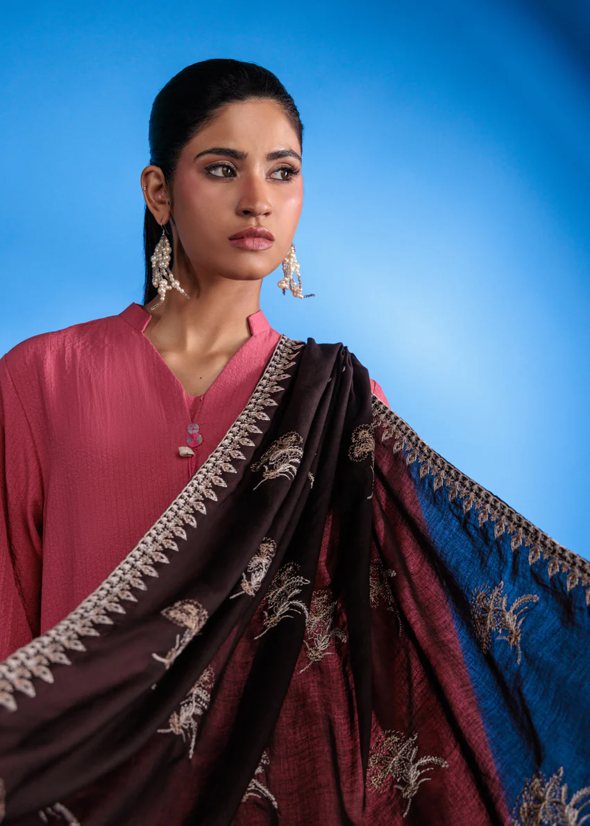 Dyed Cambric Dupatta - (WPDUSBS26F2) - Image 4