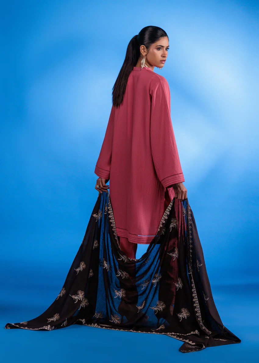 Dyed Cambric Dupatta - (WPDUSBS26F2) - Image 6