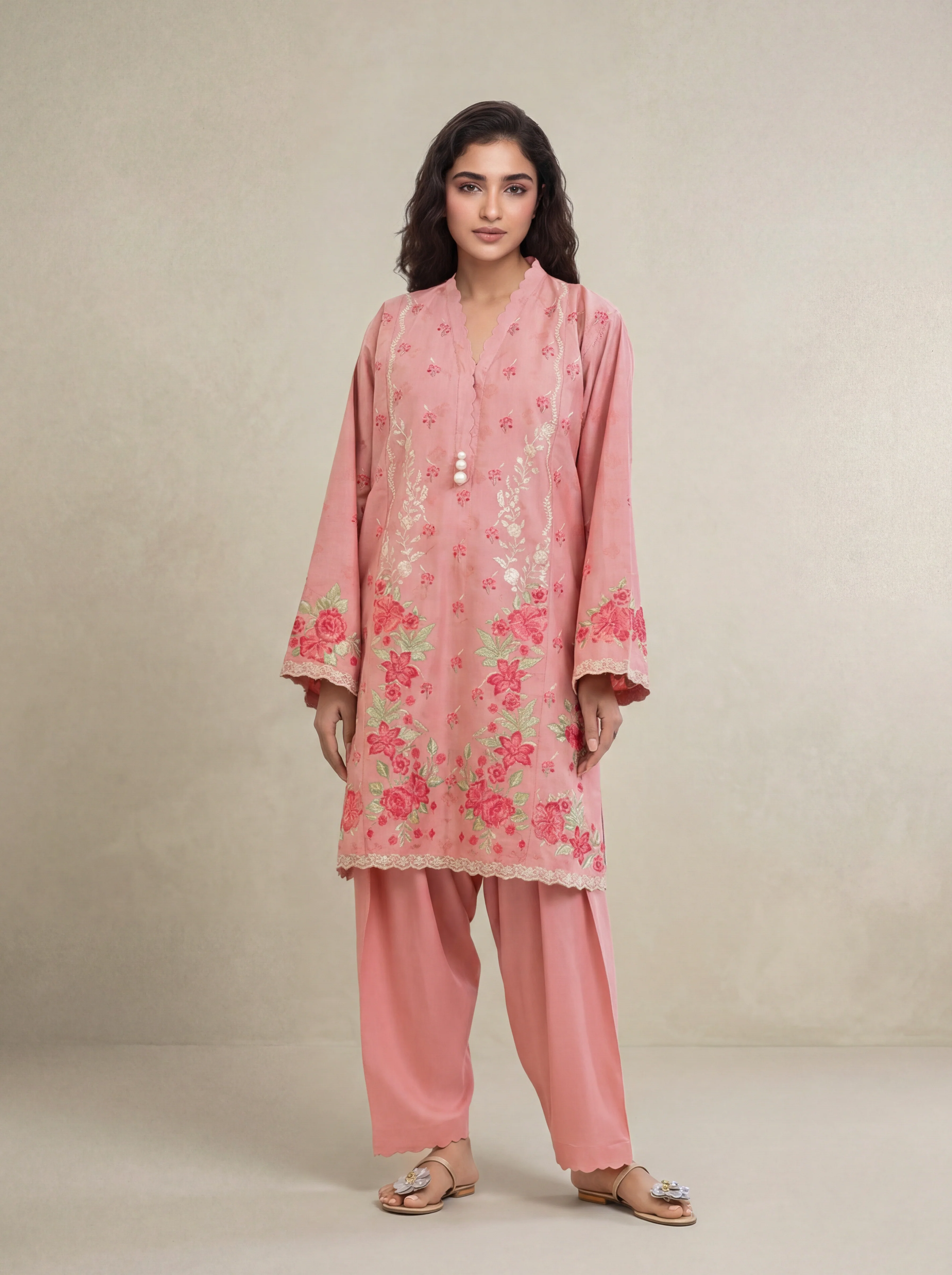 Peach-Jacquard-2 Piece (WPSTSSW25S9O15)