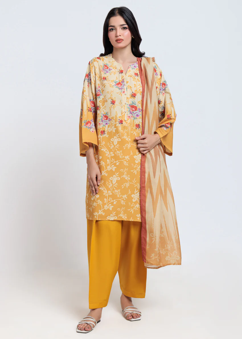 Mustard- Cotton-3 Piece (WU3PPBS25SO6J29P)