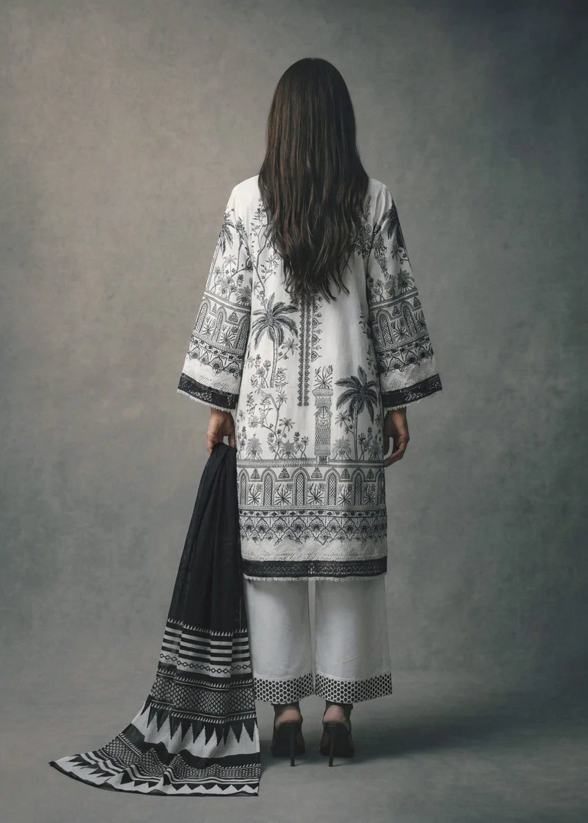 White-Digital Printed Lawn-3 Piece (WU3PPBS26LI4M36) - Image 2