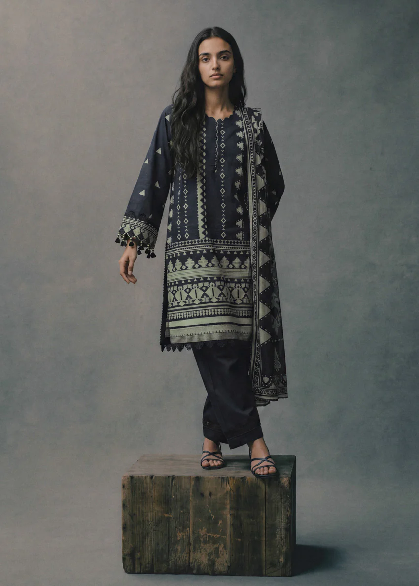 Black-Digital Printed Lawn-3 Piece (WU3PPBS26LI5J1)