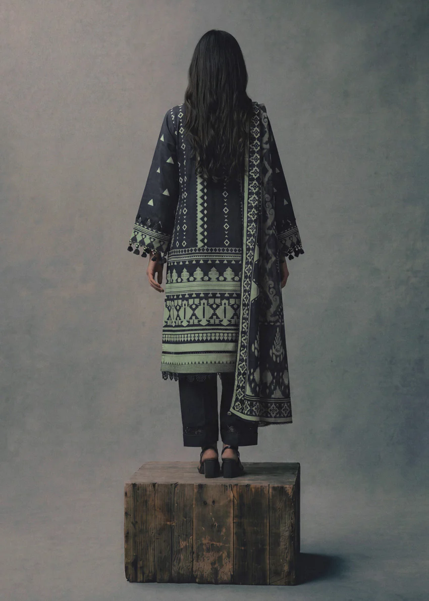 Black-Digital Printed Lawn-3 Piece (WU3PPBS26LI5J1) - Image 2